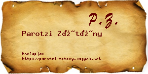Parotzi Zétény névjegykártya